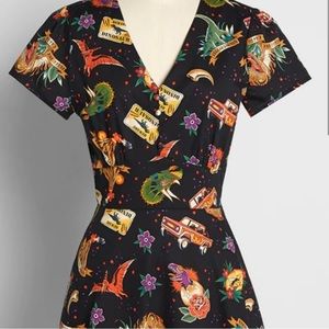 Dangerfield Dinosaur Tattoo Fit and Flare Dress Sz 20